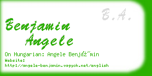 benjamin angele business card